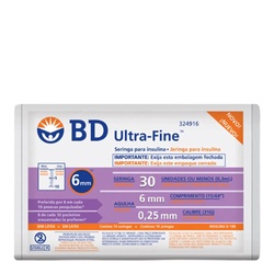 Seringa Bd Ultra Fine 30ui 6mm C/10 Roxa